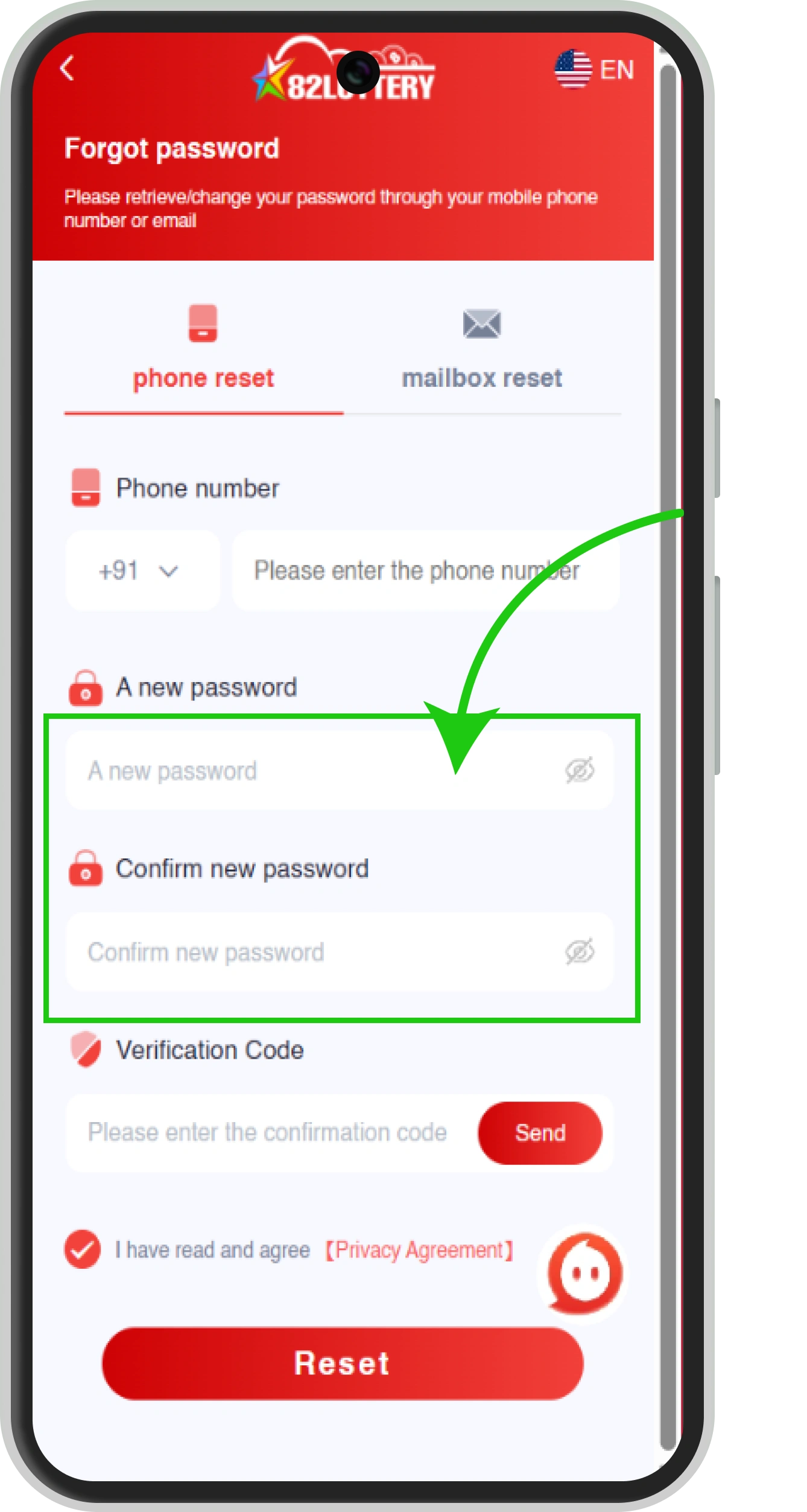 Step 3 — Set up a new password