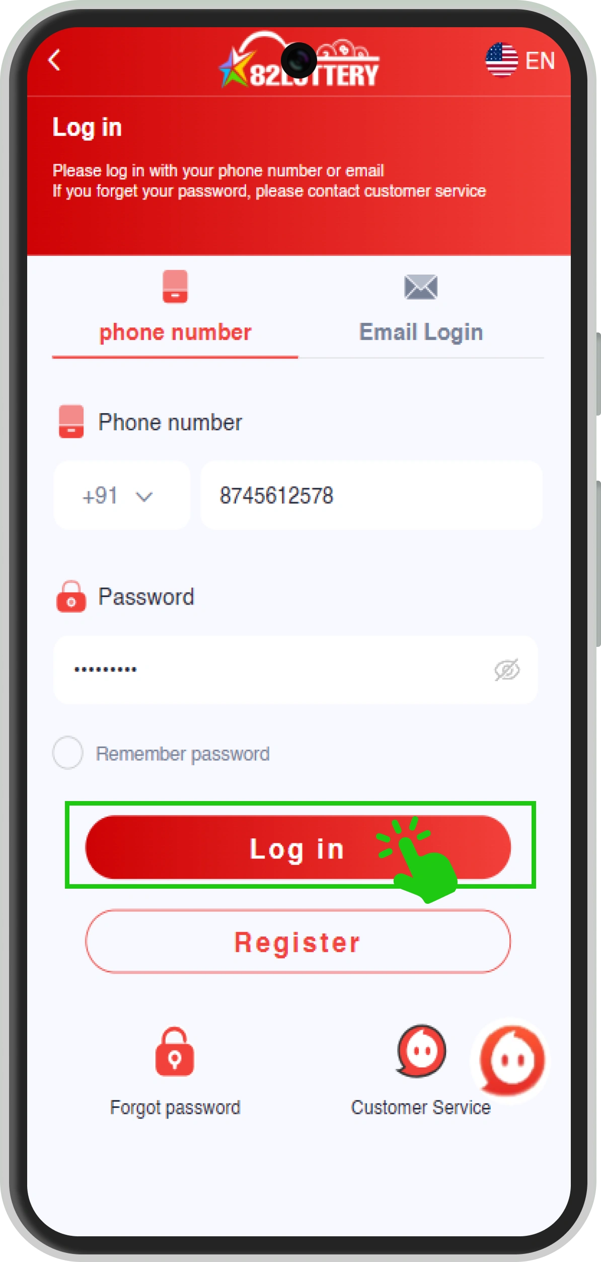Step 5 — Tap Login
