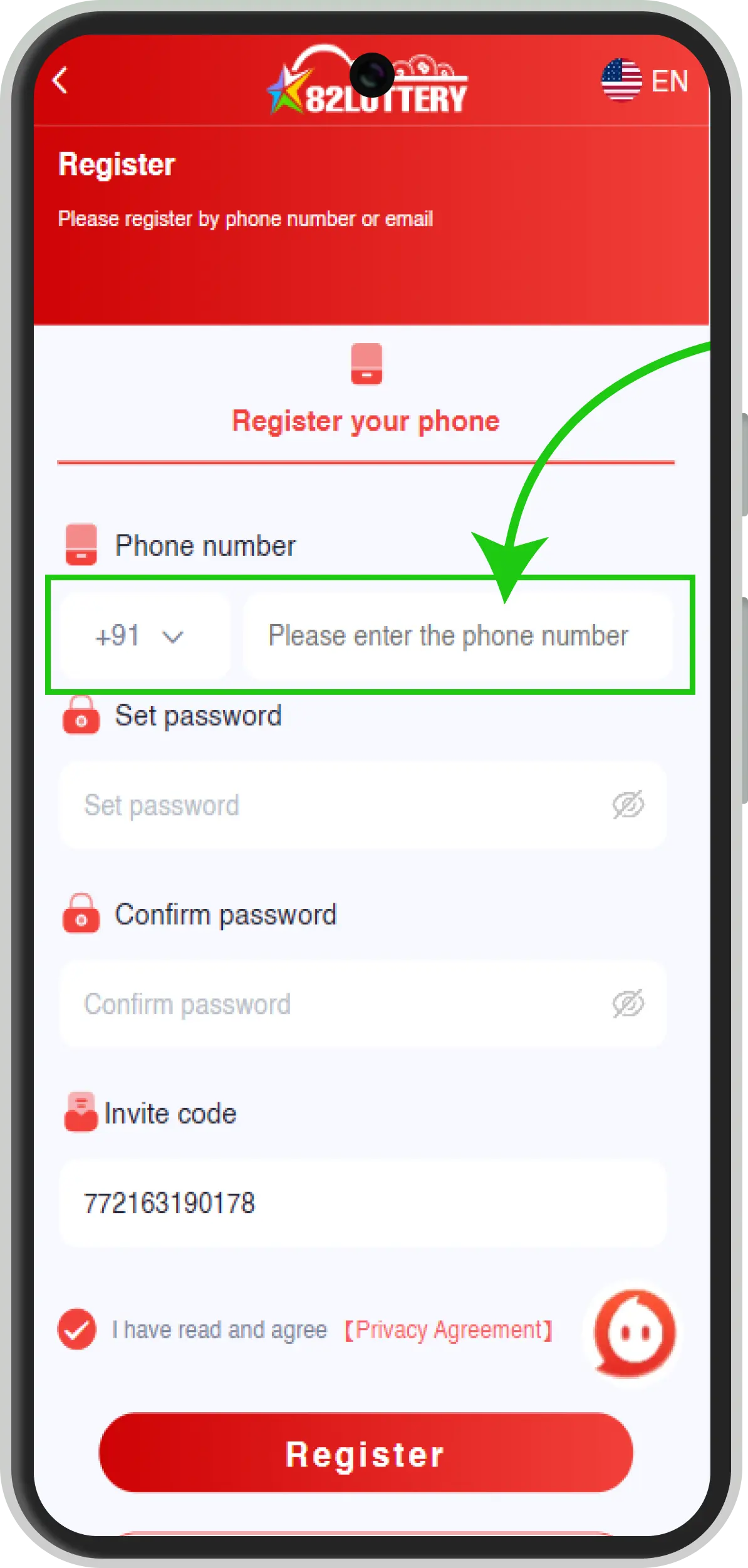 Step 3 — Enter Mobile Number