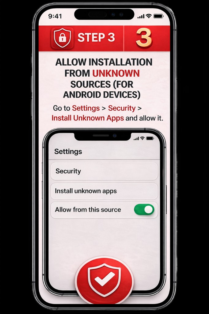 Step 3 — Allow installation from unknown sources