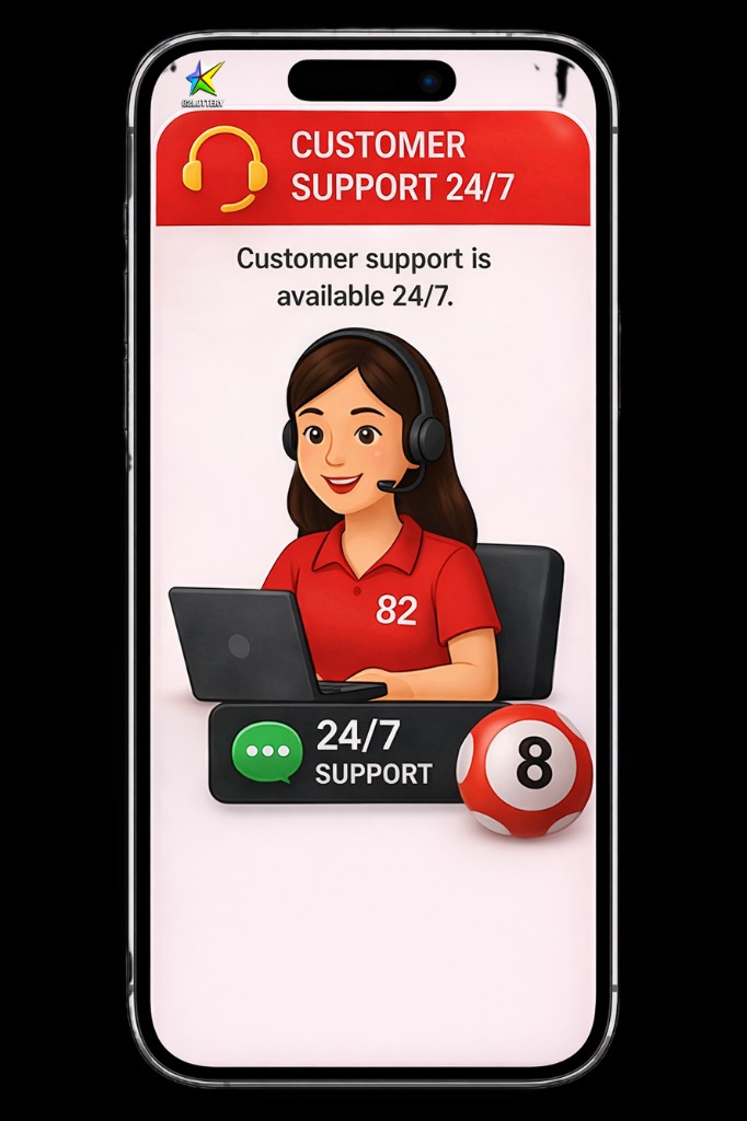 82 Lottery app — customer support 24/7